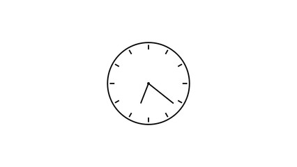 Clock icon 24 hours day fast speed white background. clock black color 4k illustration.