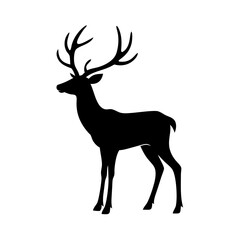 Obraz premium deer silhouette vector illustration