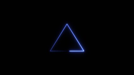 Abstract triangle shape neon bright line 4k illustration.