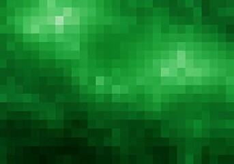 Fototapeta premium Emerald Green Mosaic - A digital canvas of varying green shades assembled into a pattern of uniform squares