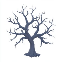Fototapeta premium Abstract Dark Tree Silhouette on White Background for Creative Use