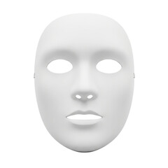 White Face Mask Blank Anonymous Expressionless Costume Halloween Disguise Theater Plain Mask on transparent background