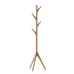 Minimalist Wood Coat Rack Stand Modern Design Interior Decor Entryway Organizer Scandinavian on transparent background