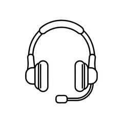 headset microphone icon isolated on white