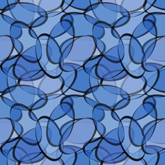 Seamless model with ellipse shape. Collage. Illustration in stained glass style. Art Dec. Seamless patterns with chaotic rounds of different colors. For wallpaper, textile print, tile and wrapping.