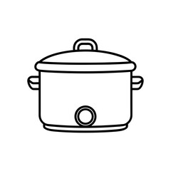 slow cooker icon isolated on white