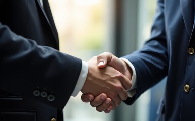 Close up of businessmen shaking hands. High quality