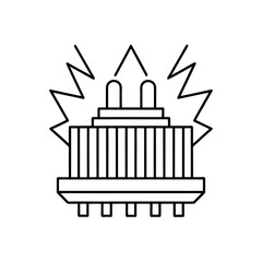 voltage regulators icon isolated on white