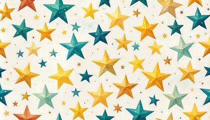 Colorful star pattern on white
