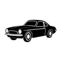 Fototapeta premium Vector art of black silhouette of a vintage car