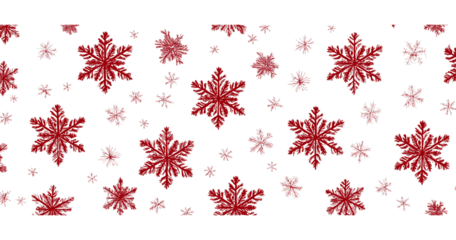 Red Snowflake Pattern white winter isolated on a transparent background