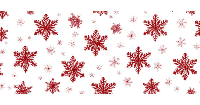 Red Snowflake Pattern white winter isolated on a transparent background