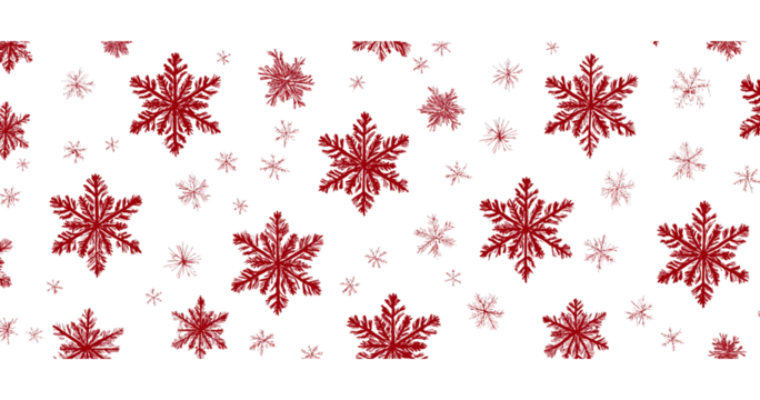 Red Snowflake Pattern white winter isolated on a transparent background