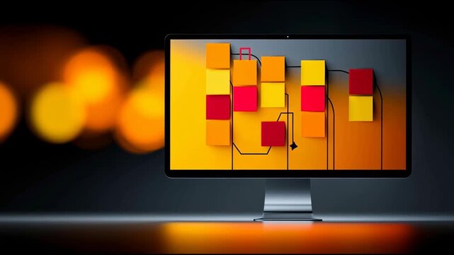 Real-time animated desktop app prototype modern graphic design for digital environments