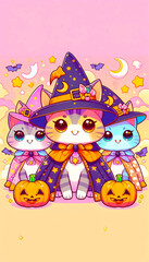 Fototapeta premium Cute Cat in Halloween Costume 