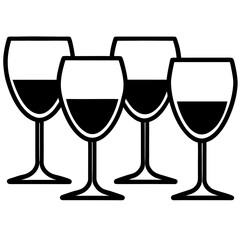 glass of wine on black background