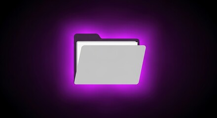 Ethereal file folder icon with purple glowing ambient illumination