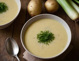 bowl of potato and leek soup
