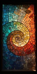 Colorful spiral mosaic art