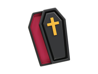 Coffin icon 3d rendering illustration 