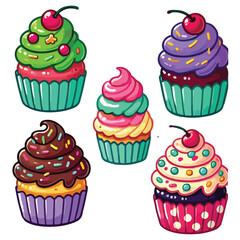 set of cupcakes