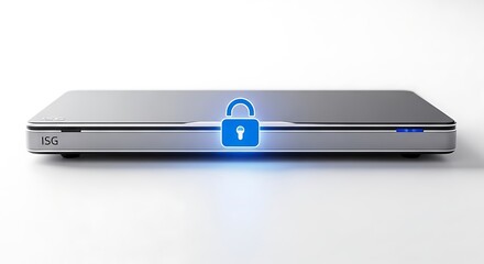 Secure ISG Device with Blue Padlock Icon on White Background