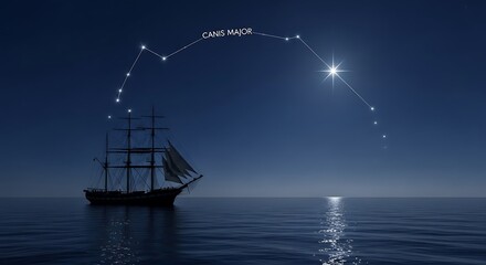 Sailing Under Canis Major: A Nighttime Voyage Beneath the Stars