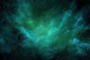 Deep space nebula, swirling teal and gold