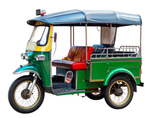 Classic Indian Auto Rickshaw on Busy Street