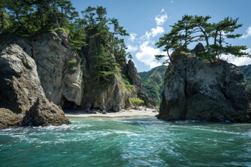 Coastal Rocks and Turquoise Water