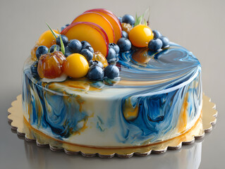 dessert swirl blueberry glaze peach accent