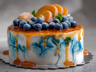 dessert swirl blueberry glaze peach accent