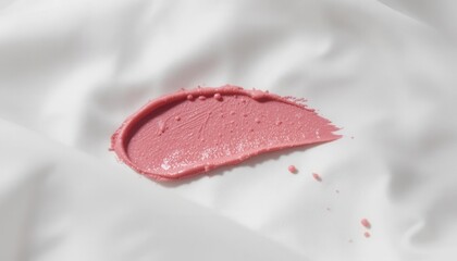 Understated Elegance  Blush Pink Lipstick Stain on a White Sheet