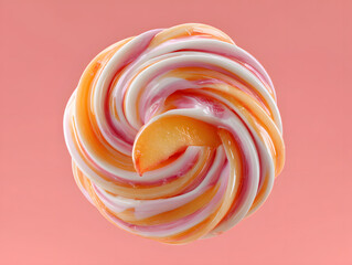 Dessert swirl bright background peach topping 