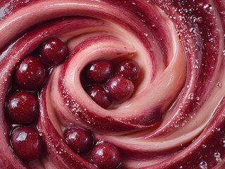dessert swirl cherry glaze grape detail