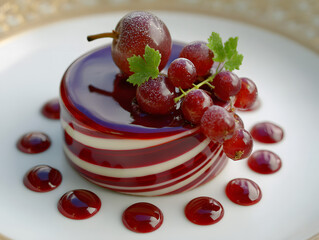 dessert swirl cherry glaze grape detail