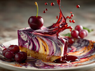 dessert swirl cherry glaze grape detail 