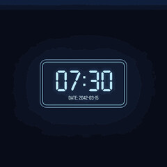 digital clock on black background