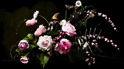 FLOWERS PAINT. WALLPAPER. BACKGROUND