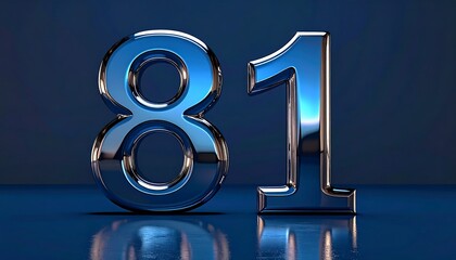 Glossy numbers on a dark blue background