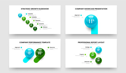 Simple Strategy 5 1 2 3 Step Chart Slide Layout Collection. Educational Development Five One Two Three Option Graph Frame Template Vector Illustration Set.