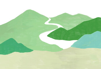 Hand-painted nature watercolor healing illustrations