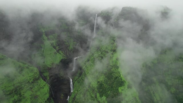 Majestic Waterfall in Sahyadri Western Ghats India | 4K Scenic Nature Video