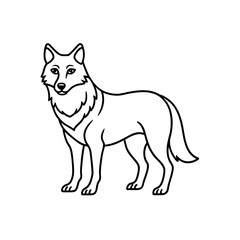 winter wolf icon isolated on white