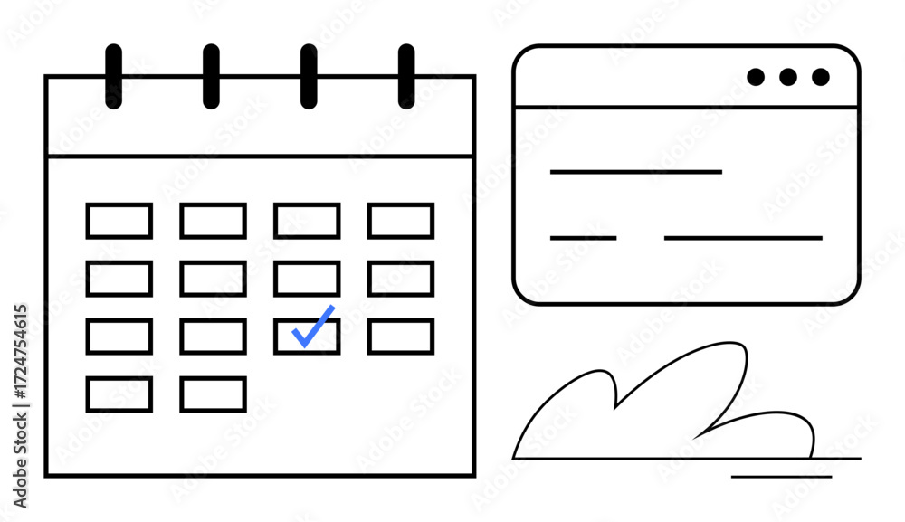 Poster calendar with a highlighted date and task window for organization and scheduling. ideal for time man