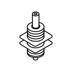 stack actuator icon isolated on white