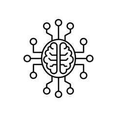 neural implant icon isolated on white