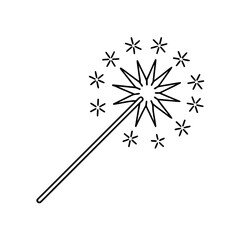 festive sparkler icon isolated on white