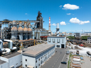 aerial view of a steel factory