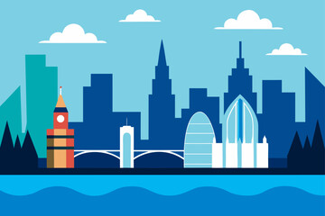 Fototapeta premium vector illustration of city skyline